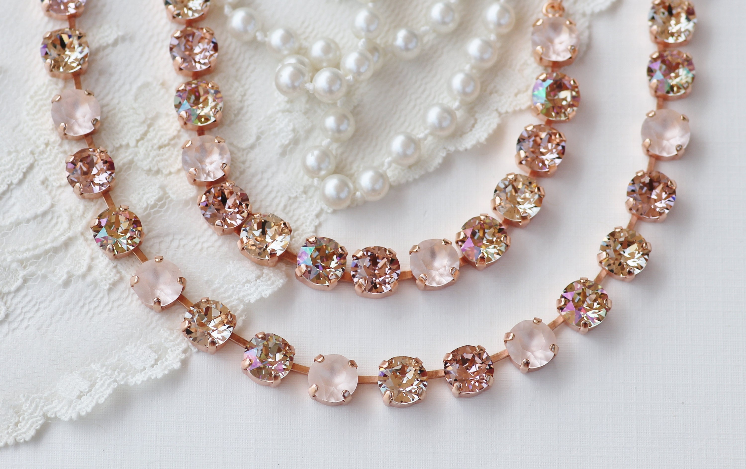 Swarovski tennis set rose gold deals