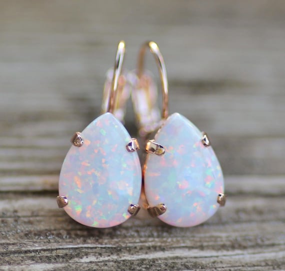 Dropship Elegant Leaf Shape Opal Drop Earrings For Women Girls Jewelry Gift  to Sell Online at a Lower Price