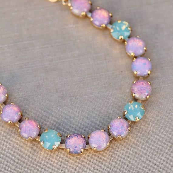 RARE Vintage Fire Opal Pacific Opal Bracelet harlequin Pink Opal