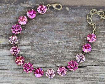【美品✨】SWAROVSKI ピンククリスタル テニス　ブレスレット SWAROVSKI スワロフスキー ブレスレット テニスブレス ピンク
