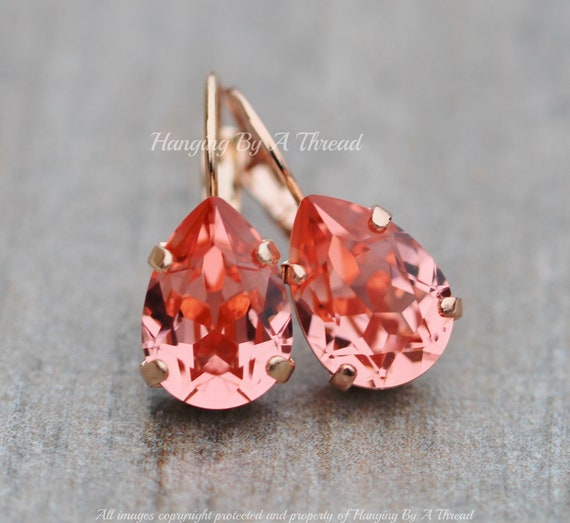 Swarovski crystal deals earrings rose gold