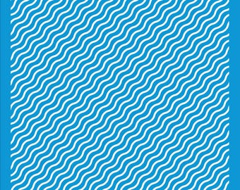 Wavy Stripes Silk Screen Reusable Mesh Stencil 11x11 cm/ Polymer Clay Silkscreens / Pottery Stencils / Cookie Stencils / Paku Tools SKU-242