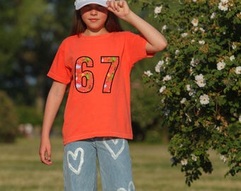Kids 67 Meme Shirt Comfort Colors, Holiday Tee for Boys Girls, Trendy Youth T-Shirt