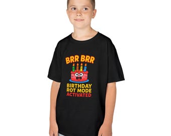BRR BRR Birthday Kids Brainrot T-Shirt: Funny Meme Viral Tee
