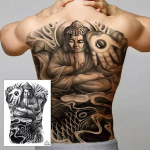 Cool Big Full Back Temporary Tattoo – Large 33x48cm Waterproof Realistic Back Tattoo Sticker – Removable Full Back Body Art