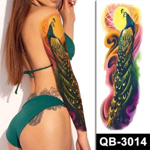 2 for 16.85. Realistic Full Arm Temporary Tattoo Sticker – Large Custom Printed Body Art Sleeve | Waterproof Long-Lasting Fake Tattoo