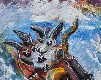 Red Sky Delight - Original Spray Paint on Canvas