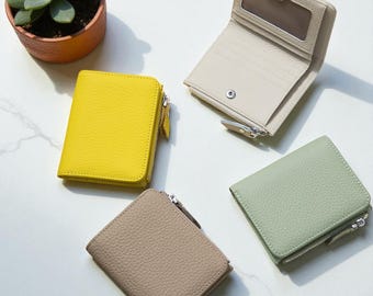 Genuine Leather Mini Wallet – Colorful Coin Purse, Compact Everyday Essential