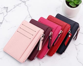 Slim Leather Wallet – Minimalist Card & Cash Holder, Daily Carry