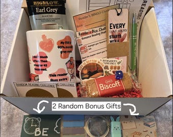 Bookworm Gift Box, Romance Themed Bookish Reading Essentials Set, Reader's Care Package