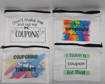Coupon Pouch, Zippered Canvas Bag for Receipts, Budgeting Wallet
