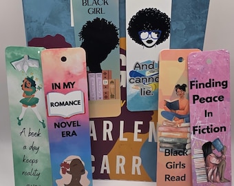 African American Themed Bookmarks, Black Girl Magic, Customed Name, Gifts for Black Readers