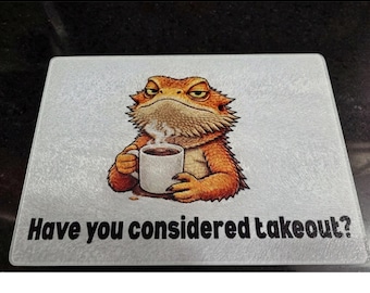 Passive Aggressive Bearded Dragon Cutting Board / Petty Animal Art