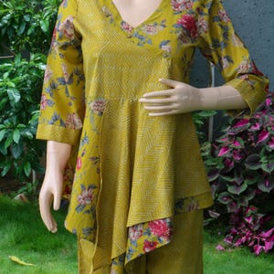 Multi Color Hand Block Printed Dresses Indian 100% Cotton Lightweight Summer Dressmaking Running Material Dresses Kids Dresses,