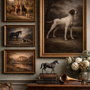 English Country Hunting Dog Gallery Wall | Equestrian Library Art