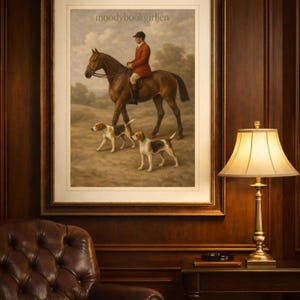 Equestrian English Scene Print | British Countryside | British Country Club (Digital Download) image 1
