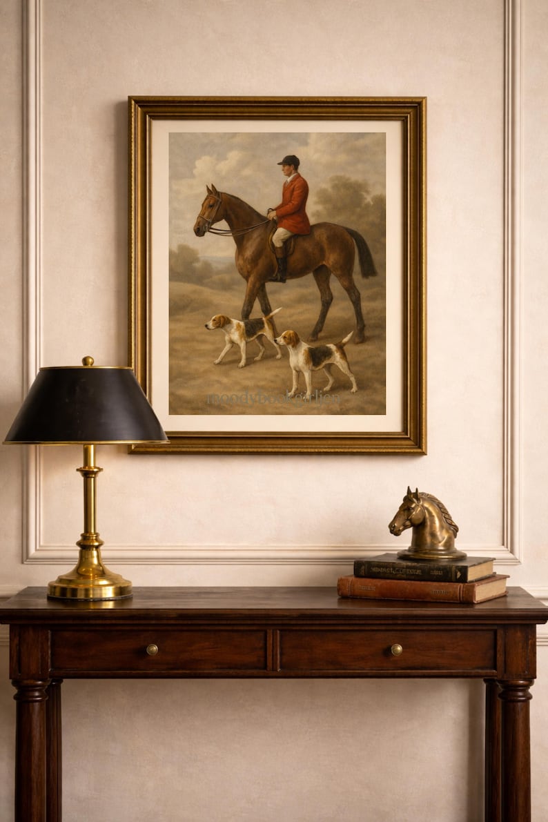 Equestrian English Scene Print | British Countryside | British Country Club (Digital Download) image 2