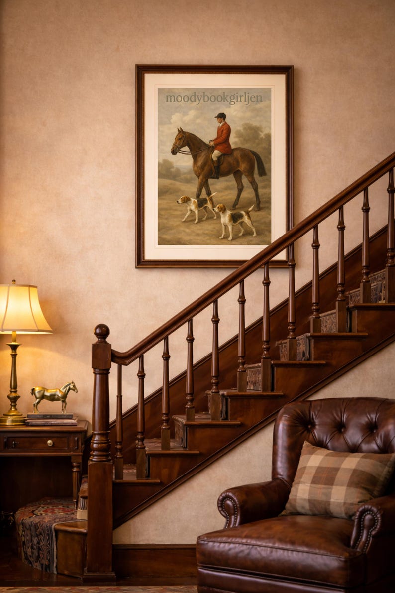 Equestrian English Scene Print | British Countryside | British Country Club (Digital Download) image 3