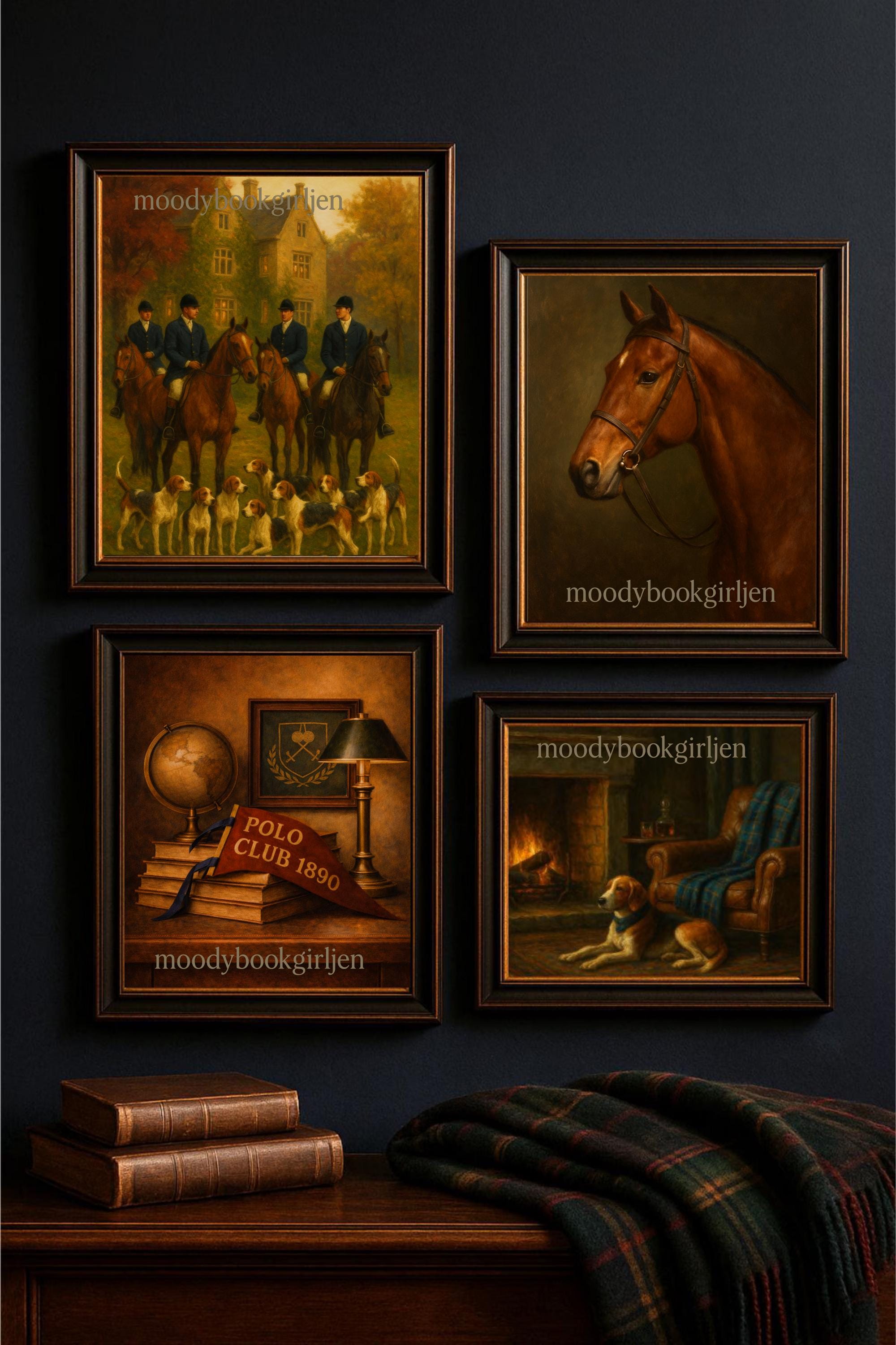 英国製ラルフローレン ヴィンテージ絵皿3枚セット 壁掛け 馬と猟犬 カントリー Ralph Lauren Style Equestrian Mini Bundle | Polo & Hound Prints - Etsy