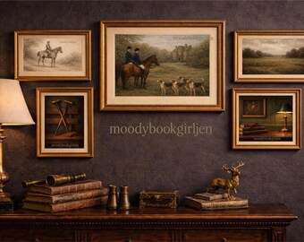 Conjunto de mini galerías de pared de British Sporting Estate / Láminas artísticas de Equestrian Manor