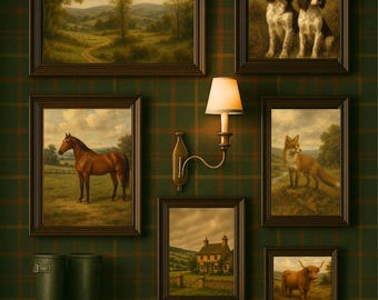 British Country Club Gallery Wall Bundle | Equestrian & Countryside Prints | Rustic Manor Decor (Digital Download)