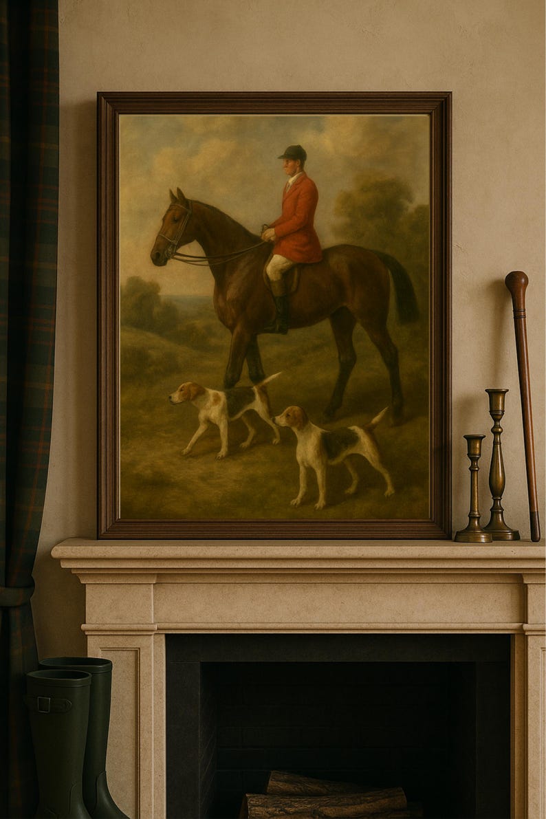 Equestrian English Scene Print | British Countryside | British Country Club (Digital Download)