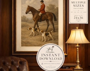 Stampa di una scena equestre inglese / Campagna britannica / Country club britannico (Download digitale)