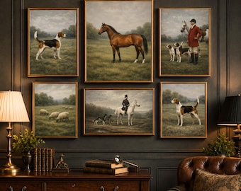 Ralph Lauren Style Sporting Gallery Wall Set of 6 | English