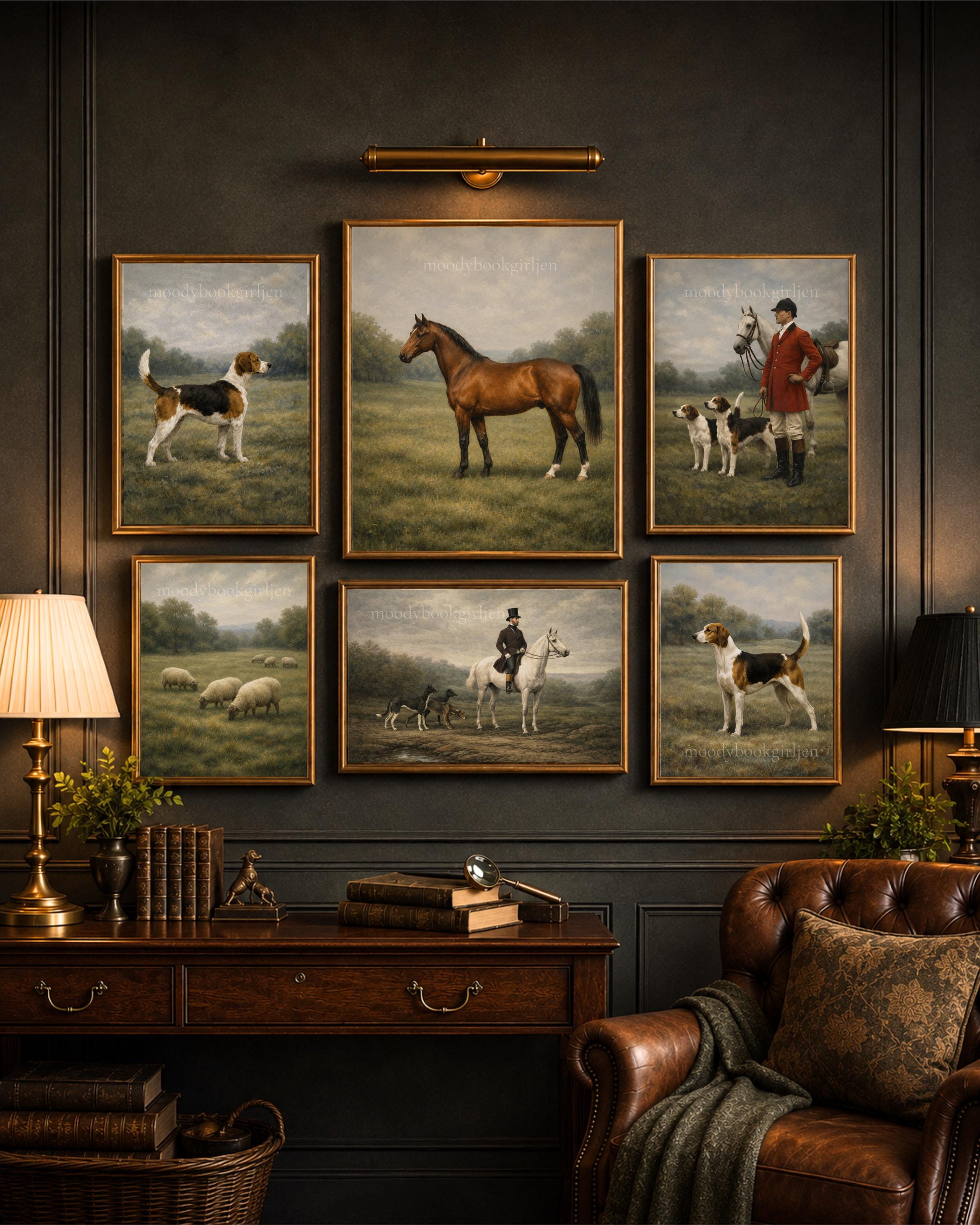 Ralph Lauren Style Sporting Gallery Wall Set of 6 | English
