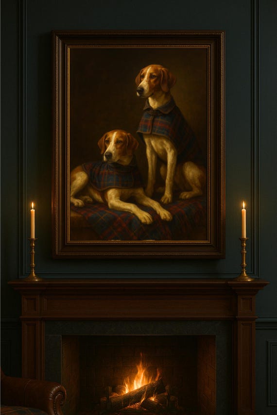 Ralph Lauren Inspired Equestrian Dog Portrait | Moody Old Money