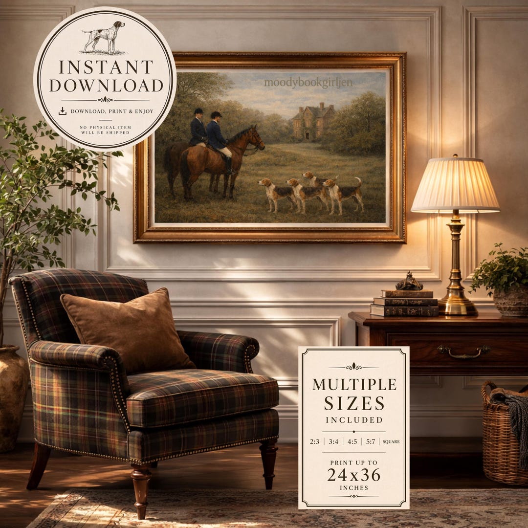 English Hunt Scene Print | Equestrian Estate Art | Ralph Lauren Style ...