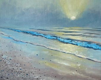 Belas Artes - Neblina Matinal (em Crystal Beach, Texas) - Pintura 12 x 12