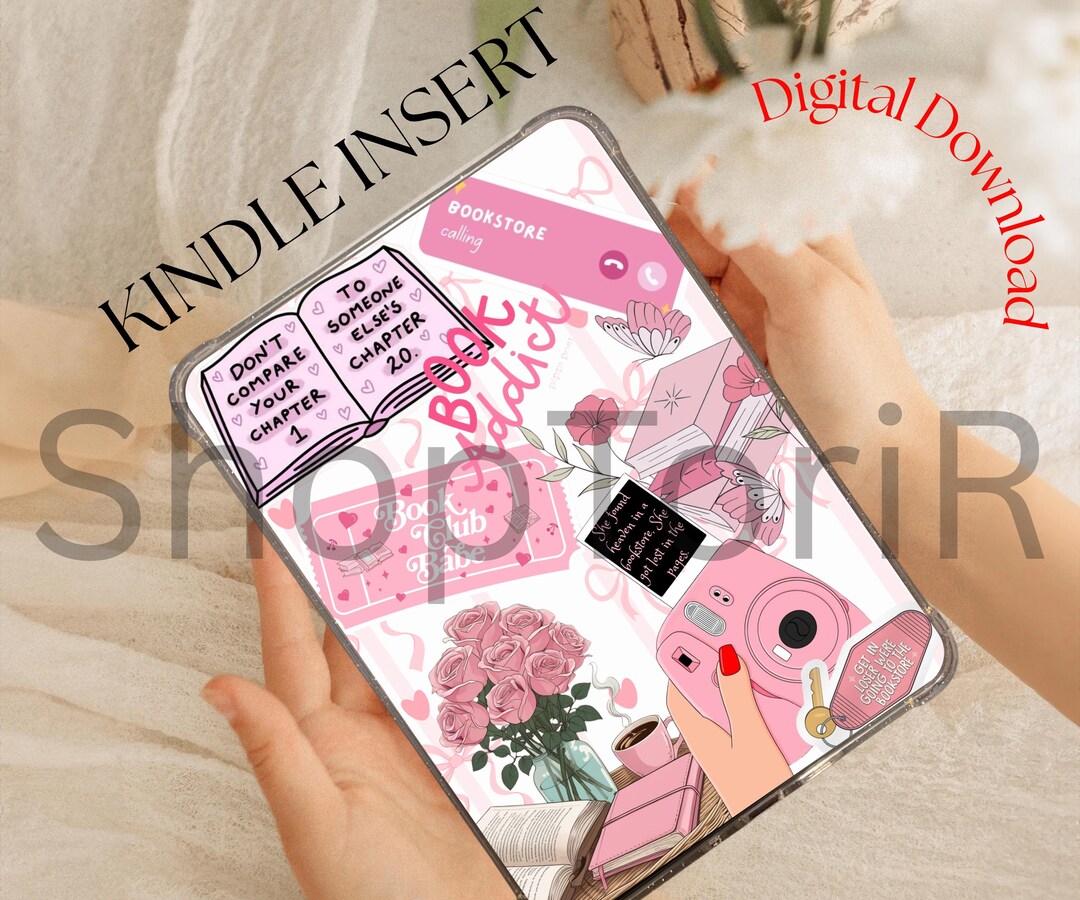 Pink Cute Digital Kindle Insert | Aesthetic Ereader Decoration ...