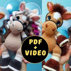Crochet Horse PATTERN: No Sew Amigurumi Toy (PDF + Video)