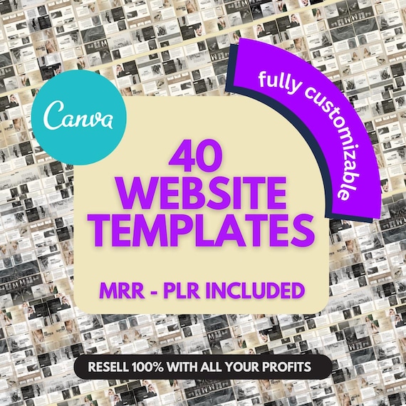 40 Canva Website Templates: MRR PLR Business Bundle