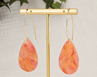 Pink & Gold Polymer Clay Earrings: bright and shiny polymer clay earrings.