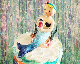 Custom 1st Birthday Mermaid Cake Topper