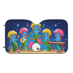 Mermaid Car Sun Shades: Playful Auto UV Protection - Beach Vibes
