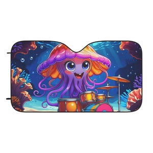Jellyfish Car Sun Shade: Fun Ocean Decor, UV Protection
