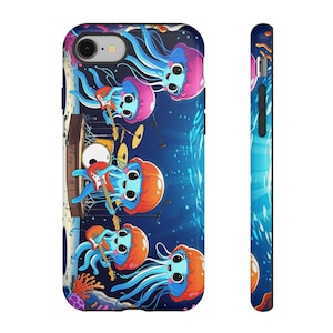 Funda para teléfono con medusas: bonito diseño marino, regalo para amantes del océano, decoración submarina, accesorio divertido para celular, regalo de cumpleaños único.