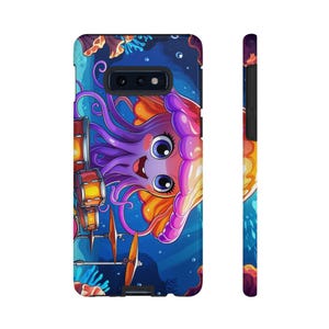 Funda para teléfono con medusas coloridas, adorable funda con temática marina, regalo con temática oceánica, accesorio de criatura marina, divertida protección para smartphone