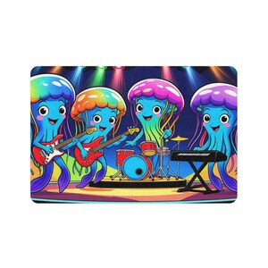 Jellyfish Pet Food Mat: Colorful Dog & Cat Bowl Pad, Anti-Slip