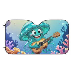 Jellyfish Car Sun Shade: Whimsical Auto UV Protection - Summer Accessory