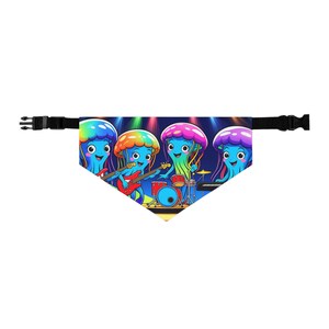 Colorful Jellyfish Pet Bandana Collar: Fun Dog Accessory