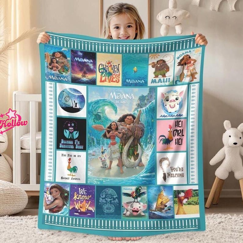 Manta polar de Moana, manta de la princesa Moana, manta de Moana para sofá, regalo de cumpleaños para hija, regalo de Navidad imagen 1