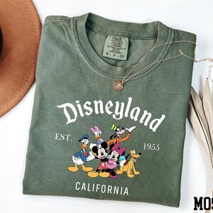 Comfort Colors Disneyland Est 1955 Shirt, Disneyworld Family Matching Trip Tee, Disneyland California Mickey and Friends Shirt image 5