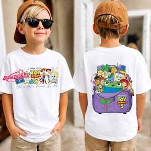 2-Sided Pixar Toy Story 5 Comfort Colors Shirt, You've Got A Friend In Me Tee, Woody Etch Lenny Mr Spell Tee, Disneyland Vacation 2026 imagem 6