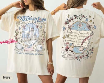 Vintage Disneyland Cinderella Comfort Colors Shirt, So This Is Love Tee, Disneyland Princess Cinderella Coquette Bow Tee, Girls Trip Tee