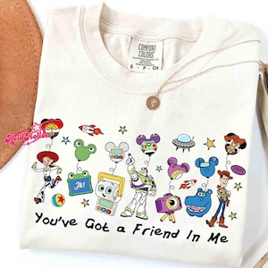 Retro Comfort Colors Toy Story 5 You've Got A Friend In Me Shirt, WDW Buzz Woody Rex Lilypad Smarty Pants Tee, Disneyland Family Shirt image 1