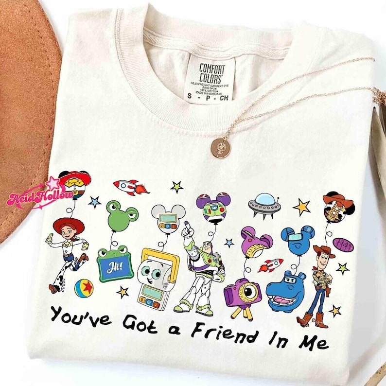Retro Comfort Colors Toy Story 5 You've Got A Friend In Me Shirt, WDW Buzz Woody Rex Lilypad Smarty Pants Tee, Disneyland Family Shirt image 1